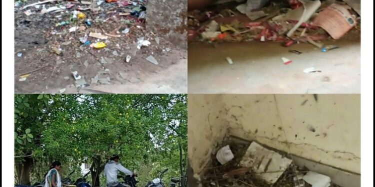 दिया तले अंधेरा,,, रीठी मुख्यालय में ही फैला गंदगी का आलम,,,