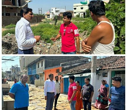 वार्ड 23 में विधायक निधि से बन रही सड़क का नगरपालिका अध्यक्ष ने किया निरीक्षण