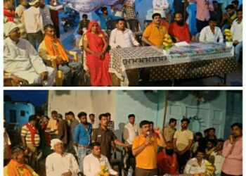ग्राम जनकपुर में विधायक राकेश गिरी ने 20 लाख रुपए की लागत प्राथमिक शाला की बाउंड्री वॉल एवं स्टैंप डेम का विधि विधान से किया भूमि पूजन।