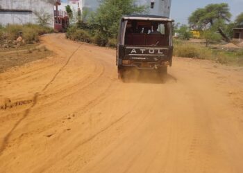 पीली मिट्टी की धूल के गुबार से वार्डवासी परेशान, पार्षद बनी अनजान