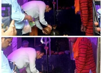 कलेक्टर अवि प्रसाद पहुंचे रूपनाथ धाम, श्रावण मास के प्रथम सोमवार को प्रभु भोलेनाथ जी का जलाभिषेक किया,
