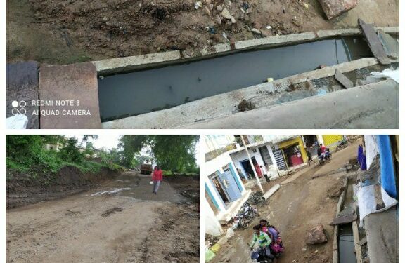 सिलौंडी से बीजापुरी मार्ग में नेगाई में गुणवत्ता हीन रोड़ का निर्माण पहली बारिश में ही उखाड़ी रोड़