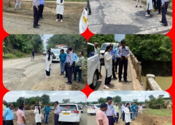 कलेक्टर ने किया फूलसागर से बरेला मार्ग में किए जा रहे सुधार कार्यों का निरीक्षण
