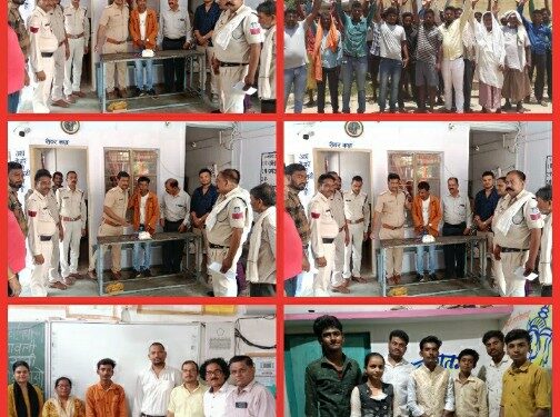 नरयावली थाना पहुंच कर मनाया जन्मदिन कपिल बरोदिया