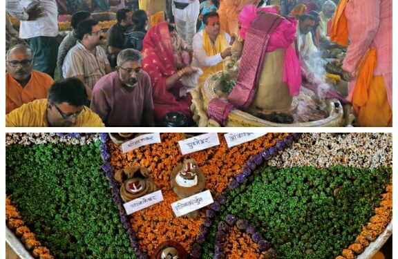 *हवन के साथ हुई सवा करोड़ पार्थिव शिवलिंग और 12 ज्योतिर्लिंग निर्माण की पूर्णाहुति* *दिव्य और भव्य आयोजन में शिव भक्ति ने भक्तों में जगाई राष्ट्र आराधना* *अंतिम दिवस भारत के नक्शे में भक्तों ने कराए 12 ज्योतिर्लिंगों के दर्शन, भंडारे में हजारों ने पाई प्रसादी*