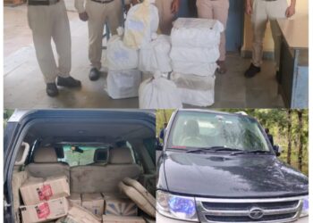 *तामिया पुलिस ने पकड़ी अवैध शराब से भरी सफारी गाड़ी*