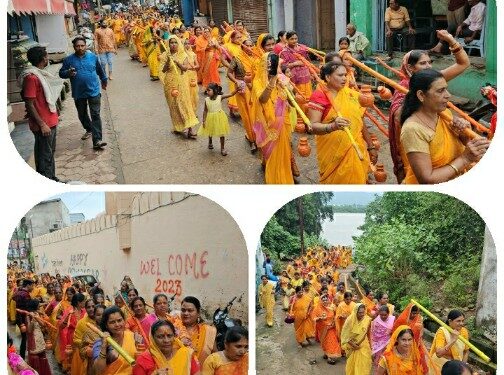 राजा मोहल्ला स्थित नर्मदेश्वर महादेव माता मढ़िया से काले महादेव तक कावड़ यात्रा का हुआ भव्य आयोजन