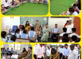 कलेक्टर एवं एसपी विद्यार्थियों के साथ विशेष भोज में शामिल हुये