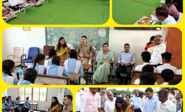 कलेक्टर एवं एसपी विद्यार्थियों के साथ विशेष भोज में शामिल हुये