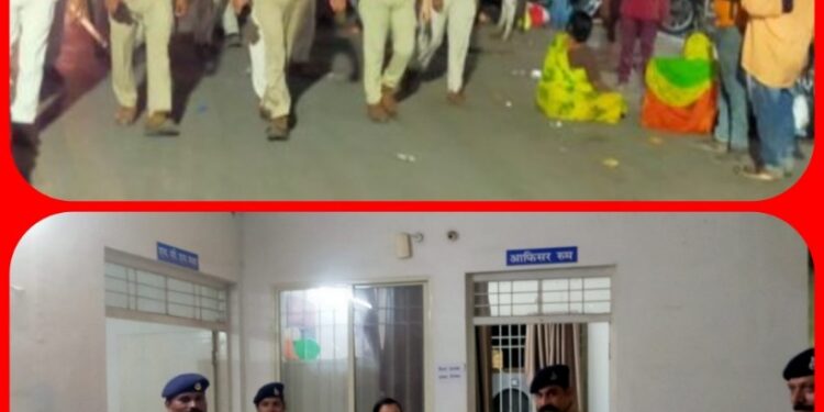 कटनी नवागत नगर पुलिस अधीक्षक ख्याति  मिश्रा ने कोतवाली प्रभारी आशीष शर्मा सहित पुलिस बल के साथ शहर की सड़कों पर किया पैदल फ्लैग मार्च किया