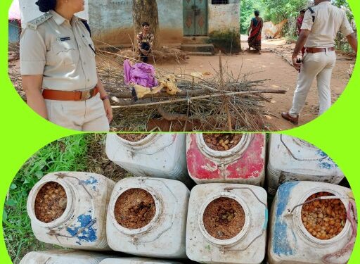 अवैध मदिरा के विरूद्ध कार्यवाही निरंतर जारी 165 किलोग्राम महुआ लाहन सहित 2 लीटर अवैध हाथ भट्टी मदिरा जप्त