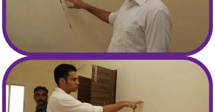*कलेक्टर अवि प्रसाद ने स्लीमनाबाद के कस्तूरबा गांधी बालिका छात्रावास का किया निरीक्षण* *दरार एवं सीपेज पर जताई नाराजगी व्यक्त कर जांच के दिए निर्देश*