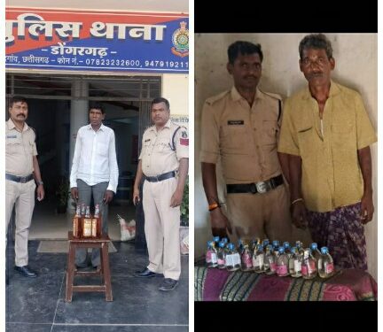*अवैध रूप से शराब विक्रय करने वाले तीन आरोपी पर डोगरगढ़ पुलिस ने की आबकारी एक्ट के तहत कार्यवाही*