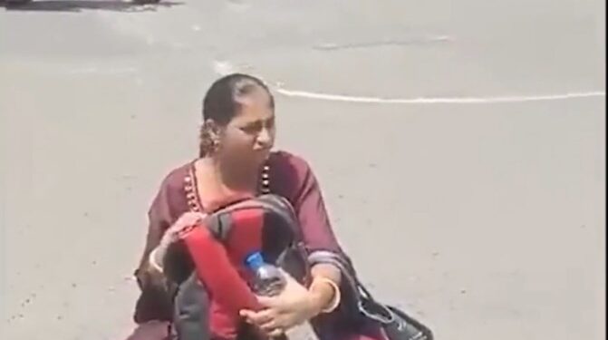 ठेकेदार भुगतान न होने से परेशान होकर पत्नी के साथ CM हाउस के सामने सड़क पर बैठा, आत्महत्या की दी चेतावनी