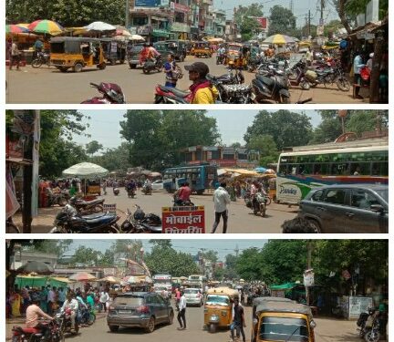 त्योहारी भीड़ में देश की प्रमुख्य राष्ट्रिय राजमार्ग 7 सिहोरा बस स्टैण्ड की झलक