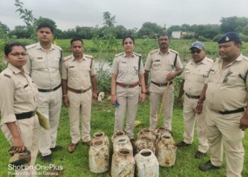 975 किलोग्राम महुआ लाहन एवं 16 लीटर अबैध हाथ भट्टी मदिरा जप्त  5 न्यायालयीन प्रकरण आबकारी अधिनियम के तहत पंजीबद्ध