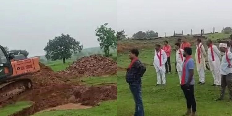 मजदूरों की जगह मशीन से हो रहा था काम, जनपद CEO ने की जब्त