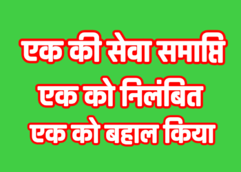 एक स्वास्थ्य कर्मी की सेवा समाप्ति, एक को निलंबित और एक को बहाल किया