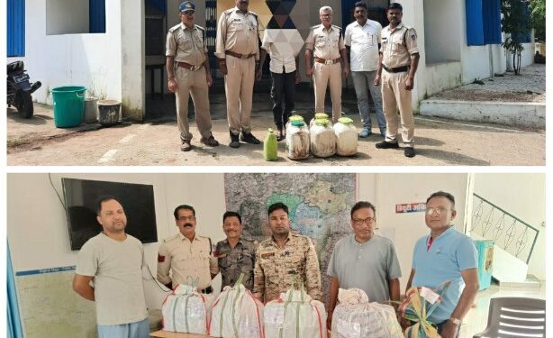 *मंडला पुलिस द्वारा अवैध मादक पदार्थों के विरूद्ध चलाए जा रहे हैं क्लीन स्वीप अभियान एवं पुलिस मुख्यालय के अभियान अंतर्गत मंडला पुलिस की कार्रवाई में लगभग 111 लीटर शराब जब्त*
