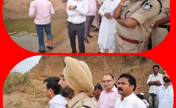 कलेक्टर एवं एसपी घटनास्थल ग्राम डूमर पहुंचे दूधी नदी में 5 बच्चों के डूबने की घटना घटित हुई