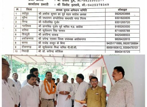 मध्य प्रदेश चुनाव अभियान समिति आम चुनाव 2023 के लिए चुनाव अभियान समिति की हुई घोषणा,नर्मदापुरम/होशंगाबाद से विकल्प डेरिया बने कांग्रेस पार्टी अध्यक्ष चुनाव अभियान समिति….