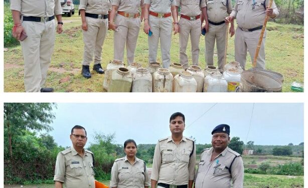 अवैध मदिरा के विरूद्ध अभियान चलाकर की जा रही रोजाना कार्यवाही  1425 किलोग्राम महुआ लाहन, एवं 32 लीटर अबैध हाथ भट्टी मदिरा जप्त  10 न्यायालयीन प्रकरण पंजीबद्ध