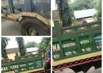 रहटगांव अजमेर नदी से ट्रैक्टर द्वारा निकाली जा रही बजरी