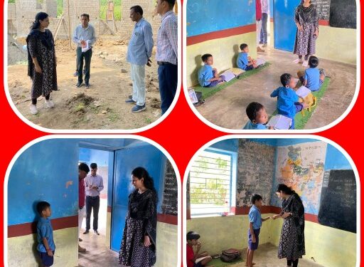 कलेक्टर डॉ. सलोनी सिडाना ने आंगनवाड़ी केन्द्र और प्राथमिक शाला झंडाटोला का निरीक्षण किया