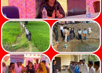 कलेक्टर डॉ. सलोनी सिडाना ने बुधवार को डुमारी के खेत-तालाब का निरीक्षण किया