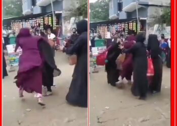 प्रेमी को लेकर सड़क पर भिड़ गई दो लड़कियां  वीडियो सोशल मीडिया पर हो रहा है वायरल