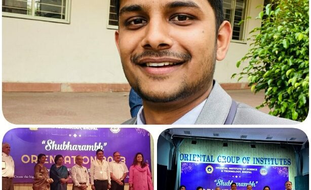 यश राजेश जैन ने किया रीठी तहसील का नाम रोशन,,, ओरिएंटल समूह में उन्मुखीकरण कार्यक्रम भोपाल मैं गोल्ड मेडल से किया गया पुरस्कृत,,,