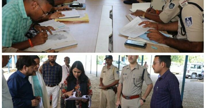 गोटेगाँव में कलेक्टर एवं एसपी ने ली बैठक राजस्व एवं पुलिस विभाग का अमला रहा मौजूद