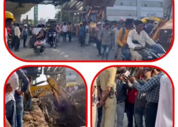 जबलपुर मदन महल के पास स्थित फ्लाई.ओवर का एक हिस्सा गिरा, आधा दर्जन मजदूर घायल, एक की मौत 