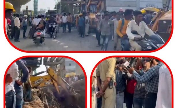 जबलपुर मदन महल के पास स्थित फ्लाई.ओवर का एक हिस्सा गिरा, आधा दर्जन मजदूर घायल, एक की मौत 