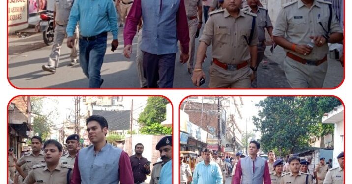 *आदर्श आचार संहिता लागू कलेक्टर एवं पुलिस अधीक्षक ने किया फ्लैग मार्च* *संपत्ति विरूपण अधिनियम के तहत कार्यवाही करनें अधिकारियों को दिए निर्देश*