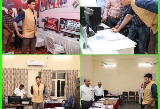 कलेक्टर ने एम.सी.एम.सी कक्ष और कंट्रोल रूम का किया औचक निरीक्षण अनुपस्थित कर्मचारी पंकज निगम को नोटिस जारी