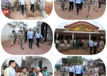 *बहोरीबंद की गली-गली घूमे कलेक्टर और एसपी*  फ्लैग मार्च कर लोगों को निर्भीक और भयमुक्त होकर मतदान करने किया प्रेरित