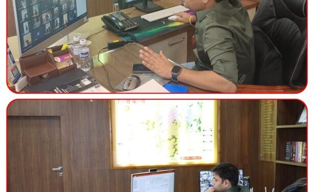 पुलिस अधीक्षक द्वारा जिले के सभी थाना प्रभारीयों व अनुविभागीय (पुलिस) अधिकारियो की ली google meet*