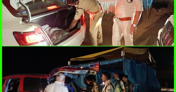 चुनाव आचार संहिता के परिपालन में स्लीमनबाद चेकपोस्ट पर वाहनों को चेकिंग  और वैधानिक कार्यवाही की जा रही है।