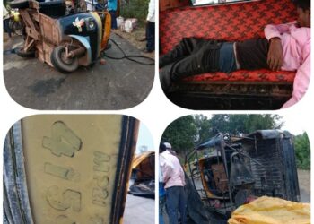 ओवरलोड सवारी वाहन आटो पलटी घायलों को रीठी अस्पताल किया भर्ती