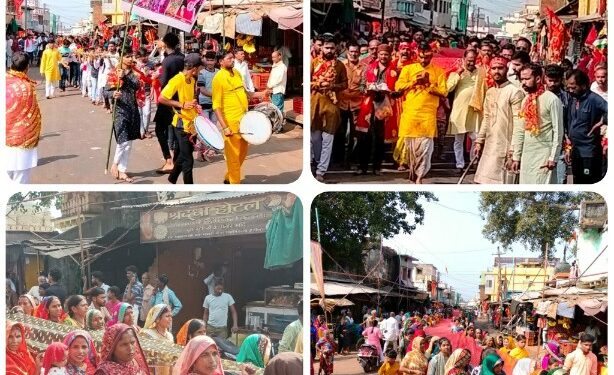 नवरात्रि पर श्रद्धालुओं ने निकाली विशाल चुनरी यात्रा