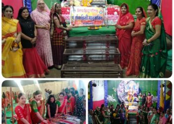 विश्व हिंदू परिषद मातृशक्ति दुर्गा वाहिनी मनावर द्व्रा किया शस्त्र पूजन