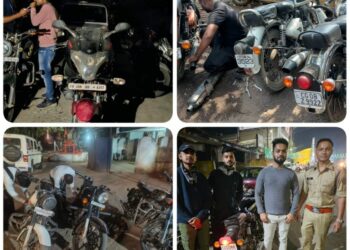 आज 21 अक्टूबर को राजनांदगाव सिटी कोतवाली पुलिस ने 23 वाहन चालकों के खिलाफ मोटर व्हीकल एक्ट के तहत की चालानी कार्यवाही*