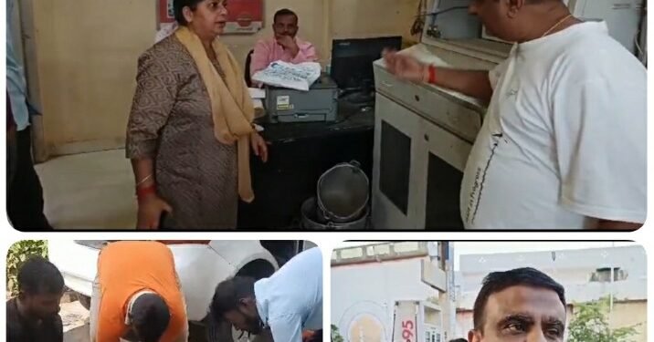 पेट्रोल पम्प पर उपजा विवाद कम नाप करने का जाँच अधिकारी पहुँच जाँच में जुटे आइऐ देखते जाचं अधिकारी ने क्या बोला