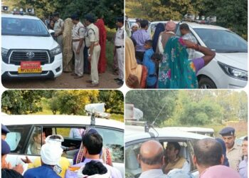 साहब! यहाँ बिजली-पानी -सड़क की है समस्या  ग्रामीणों ने कलेक्टर के वाहन को रोक बताई समस्या, कहा गांव के लोंगों को होती हैं परेशानी