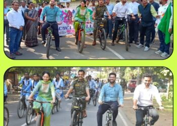 प्रत्येक मतदाता को जागरूक करने निकाली गई स्वीप साइकिल रैली दिया नैतिक मतदान का संदेश