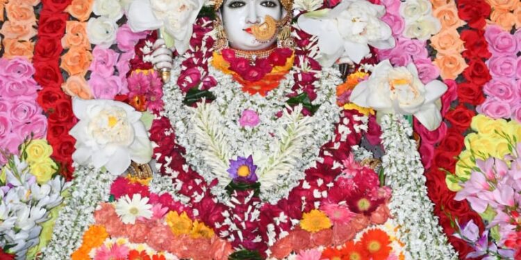 *मां त्रिपुरसुंदरी मैया का फूलों से हुआ दिव्य श्रृंगार*