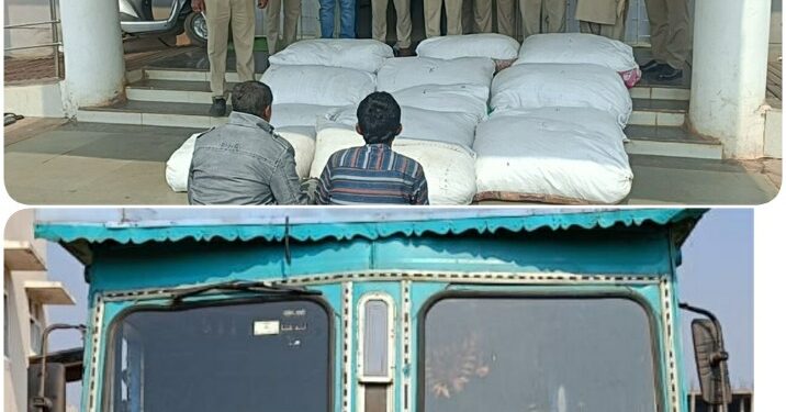 थाना एनकेजे पुलिस की अवैध मादक पदार्थ गांजा में बड़ी कार्यवाही, एक करोड़ से अधिक का माल जप्त
