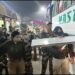 बस स्टैंड एवं उसके आसपास के इलाकों में फ्लैग मार्च निकल गया