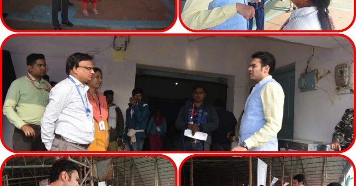 आज सुबह से ही कृषि उपज मंडी मे मतदान सामग्री वितरण कार्य का जायजा लेते रहे कलेक्टर कलेक्टर ने कृषि उपज मंडी पहुंचकर मतदान कर्मियों का बढ़ाया हौसला शांतिपूर्ण एवं निष्पक्ष मतदान कराने की दी शुभकामनाएं